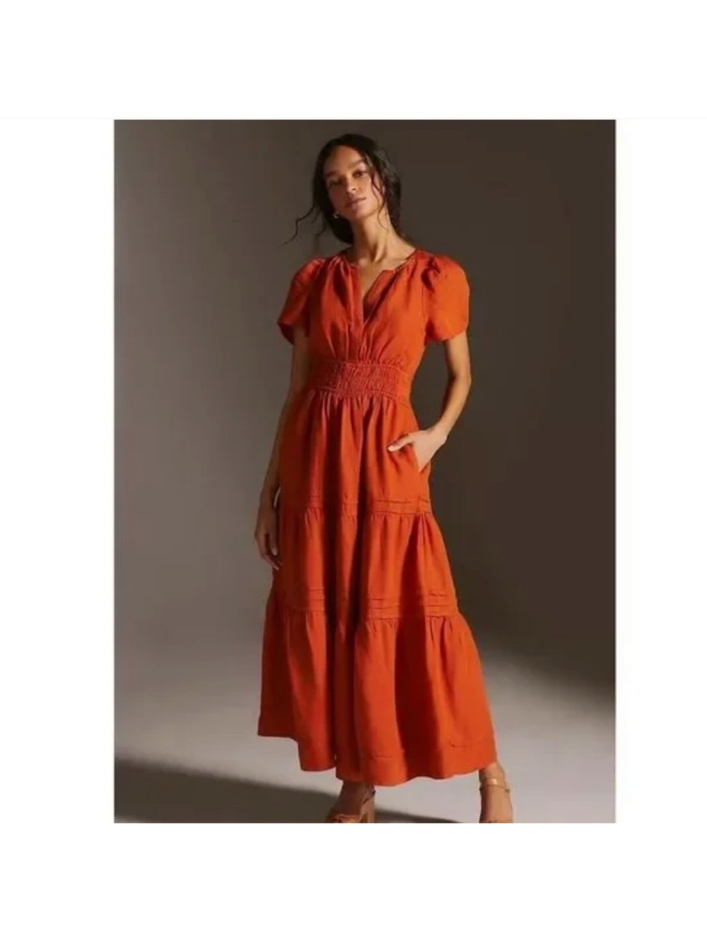 Anthropologie Maxi Dress with Smocked Waist